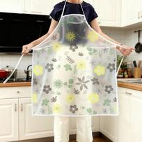 Oil-proof Waterproof Printed Apron Extended Length Catering Work Clothes  Kitchen Style 3 gray