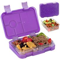 Kids' Glitter Bento Lunch Box with Double Buckle, Microwave-Safe, Large Capacity, Portable for Students blue