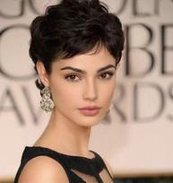 Creamily Short Layered Black Pixie Wigs for Women,Natural Hair Wig Pixie Cut Wigs with Bangs Synthetic Short Hair Replacement Wig for Chemo Patient brown