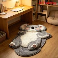 Simulation Lazy Koala Shaped Plush Long Carpet Foyer Bathroom Living Room Cute Cartoon Home Floor Mat Home Decoration 40x60cm 16x24inch