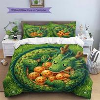 Dragon Ball Goku Patterned Pillowcase & Duvet Cover Set Simple Anime Style Bedding Bedroom Home Decor Fan Gift.-TING 160*200cm/63x79in Single/Twin 3pcs