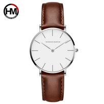 Hannah Martin Brand Japan Quartz Movement Women Fashion Watch Leather Strap Lady Wristwatches Waterproof Clock relogio feminino white
