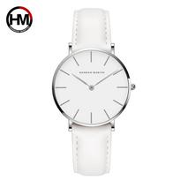 Hannah Martin Brand Japan Quartz Movement Women Fashion Watch Leather Strap Lady Wristwatches Waterproof Clock relogio feminino white