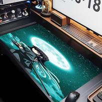 Nezuko Demon Slayer Muichiro Tokito Theme Premium Non-slip Mouse Pad with Stitched Edges,Durable Rubber Material,for Desktop & Gaming Great Gifts 30cmx80cm blue
