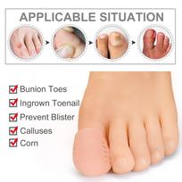 2 vnt. Big Toe Protector Nykščio priežiūra Silikoninis Minkštas Kvėpuojantis Pėdų Kukurūzų Pūslelės Pirštų dangtelis Pirštų apsauga 2pcs beige