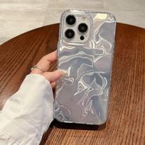 Water Ripples Suitable for Apple 15promax Laser Folds 12 Hard X High End Female IPhone 16 Mobile Phone Case Apple 12 gray