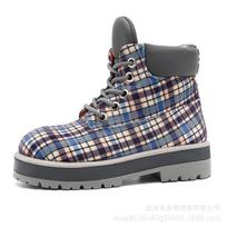 Casual outdoor platform non-slip Martin boots high-top boots pull cool high-pass shoes 45 gray