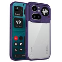 Skaidrus silikoninis dėklas Nothing Phone 4A Pro NothingPhone 4A Pro 4APro PC nugarėlė TPU bamperis Atsparus smūgiams telefono dėklas Dangtelis Nothing Phone (4a) violetinė
