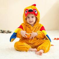 Baby Flannel Animal Onesie Cartoon Hooded Romper Costume Outfit for Infants and Toddlers 120 orange