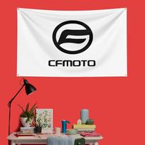 Cfmoto Motorcycle Flag 3x5 Ft 90x150cm Polyester Decorative Banner Tapestry For Motorcycle Fans Garage Bedroom Wall Decoration 74x94cm(29x37in) black