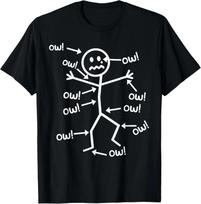 Ow Ow Ow Funny Scream Character Graphic Tee Unisex T-Shirt XXXXL black