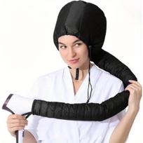 Hair Dryer Bonnet Fast Drying Cap for Curly Thick Hair (Black)