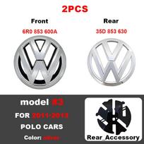 120mm 110mm 3D ABS Car Front Hood Emblem Rear Trunk Badge Sticker Accessories For Volkswagen Polo 2011-2013 35D853630 6R0853600A Polo 2011-2013