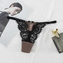 Moteriškos kelnaitės žemu juosmeniu apatinis trikotažas Seksualūs stringai Temptation kelnaitės kvėpuojančios kelnaitės Moteriškos nėriniuotos apatinis trikotažas Besiūliai G-String One Size black