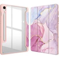 Case for Samsung Galaxy Tab S10 Lite / S10 FE / S9 FE, Smartcase Hybrid, with stylus holder, Marble pink