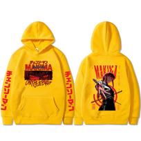 Anime Chainsaw Man Hoodie Cartoon Makima Eyes Graphic Hooded Sweatshirt Men Women Clothing Manga Vintage Oversized Streetwear M
