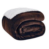 Dvipusė šerpos vilnos antklodė Stora šilta flanelės pliušinė užklotas Atvirkščiai naudojamas minkštas sofos lovos uždangalas Oro kondicionavimo antklodė warm blanket(0.7x1m) kava
