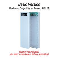 10 Cell 18650 Detachable DIY Power Bank Kit Battery Case LED Power Display Mobile Power Supply Kit QC Fast Charging no Battery balta