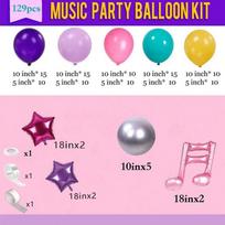 144Pcs Music Hunter KPOP Balloon Arch Set, ideal for birthday parties, dances, bachelorette & disco themed events. Other white