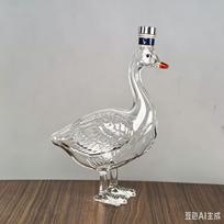 Elephant & Swan Shaped Glass Vodka Decanter, Novelty Liquor Bottle Ornament for Home Bar Decor & Gift Swan