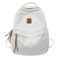 Solid Women Backpack Schoolbag Color Washed Canvas Backpack Girls balta