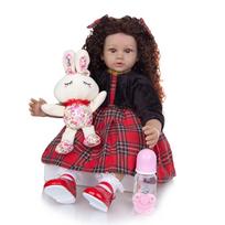 Realistiška silikoninė lėlė naujagimiui, 60 cm, tikroviška audinys Kūdikis Reborn Baby Dolls Žaislas naujagimiui mažyliui KEIUMI ankstyvojo ugdymo žaislų dovanos 60 cm brown