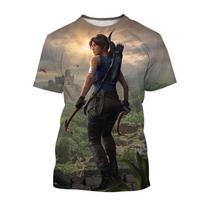 Nauji Geriausiai Parduodami Tomb Raider 3D Spausdinti Marškinėliai Tomb Raider Lara Asmenybė Vyriški Moteriški Šaunus Gatvės Stiliaus Trumpomis Rankovėmis Vaikams L gray