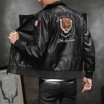 Vyriškos odinės striukės, siuvinėjimas, spausdinimo stovas, apykaklė, užtrauktukas, motociklo odinė striukė, vyriški paltai 3XL black