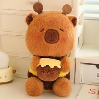 Cute police capybara doll plush toy capybara turned into bee doll children's company soothing doll 25cm（0.14kg） orange