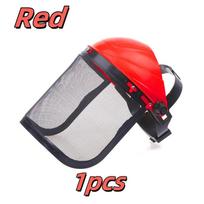 1pcs Garden Grass Trimmer Safety Helmet Hat For Logging Brush Cutter Forestry Protection With Full Face Mesh Splash Proof Visor other&other red