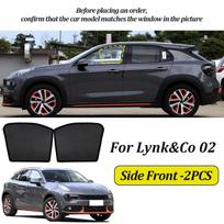 Linnunu Car Sunshade Magnetic Mesh Curtain Side Window Sun Shade Uv Protection Visor Summer for Lynk & Co 02 Lie 01 2024 2025 Side Rront-2Pcs gray
