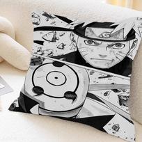 Anime N-Narutos Manga Pillow Case Cushion Cover Car Throw Pillow Case For Sofa Car Christmas Gift 40x40cm 45x45cm 16x16Inch gray
