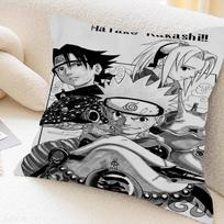 Anime N-Narutos Manga Pillow Case Cushion Cover Car Throw Pillow Case For Sofa Car Christmas Gift 40x40cm 45x45cm 16x16Inch black