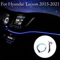 Automobilio interjero LED prietaisų skydelio rėmelio apdaila Atmosferos apšvietimas EL laidas Neoninė juosta Aplinkos apšvietimas Dekoratyvinis Hyundai Tucson 2015- blue