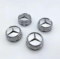 Automobilio lipdukas 4 vnt. 75 mm automobilio ratų centriniai dangteliai Mercedes Benz B/C/E/S klasės A klasės C200L GLC GLK CLA W166 W163 W221 sidabras