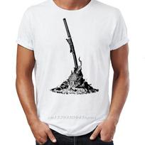 Sekiro: Shadows Die Twice Ink Wash Art Vintage T-Shirt | Unisex Japanese Samurai Gaming Streetwear Tee S žalia