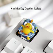Tang Ping Duck Resin Square Keycap: Original, Cute, Single Keycap for Mechanical Keyboard gray