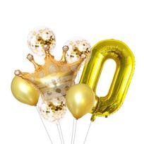 1Set 32inch Digit Foil Balloons Number Air Balloon Crown Ball Happy Birthday Party Decorations Kids Toy Ball Ans Decoracao Coroa KTJ 0 yellow