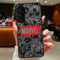 Case for Samsung Galaxy A54 A35 A53 A52S A72 A17 A52 A73 A33 A16 A15 A14 A23 A34 A36 A56 A55 Phone Cover Marvel Hero Logo Galaxy A52s 5G brown