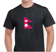 Flag of Nepal Tee Shirt Asian Himalayan Kathmandu Nepalese Pride Black T-Shirt L black