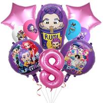 1 Set Aluminum Foil Latex Balloon Kids Birthday Party Decor Korean Kpop Anime Theme Toy Gift for Children blue
