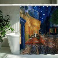 Vincent Van Gogh'S Starry Shower Curtain Can Be Hand-Washed In Waterproof Polyester Fabric Art Design Bathroom Shower Curtain W60H190(CM)-1 Pcs gray