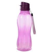 Plastic Water Bottle Large Capacity Leak Proof Outdoor Sports Water Cup Clear with Handle Strap Flip Top Drink Bottle 400ML violetinė
