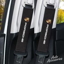 Suede automobilio sėdynės galvos atramos Sėdynės diržo apsauginis įvorė Peties paminkštinimas Porsche Macan Panamera Cayenne Taycan Boxster Cayman 911 918 black