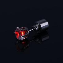 Men Earrings Flashing Earrings Bar Trinket LED Luminous Female Ear Studs Diamond Earrings Light Up Earrings Glow Earrings raudona