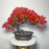New Green Artificial Bonsai Tree Greeting Pine Simulated Artificial Faux Plants Black Artificial Plant Greenery Home Decor gray