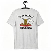 Eat Pasta Ride Fasta Funny Cycling TShirt for Cyclists Lovers Casual Bicycle Vintage YK Unisexs and Womens Cotton T Shirt 4XL white