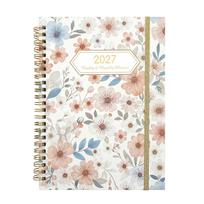 2027 A5 Custom English Spiral Weekly Planner Notebook Full Year white
