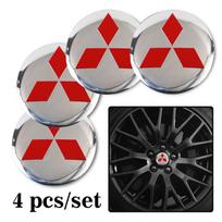 4 vnt. Automobilio emblema Ratlankio centrinio dangtelio lipdukas Ratlankio ženklelio dangtelis Mitsubishi Eclipse Lancer Outlander Pajero ASX Colt I200 Delica red