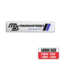 1pcs 3D Metal Aluminum Styling Logo Car Body Fender Decoration Stickers For Mazda RX-8 626 BM BL BK GH GJ GL MX-3 MX-5 Skyactiv white